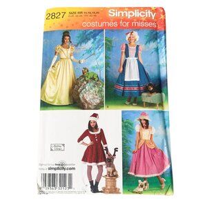 Simplicity 2827bSewing Pattern Princess Santa Bo Peep Gretal & Dog Costumes Size